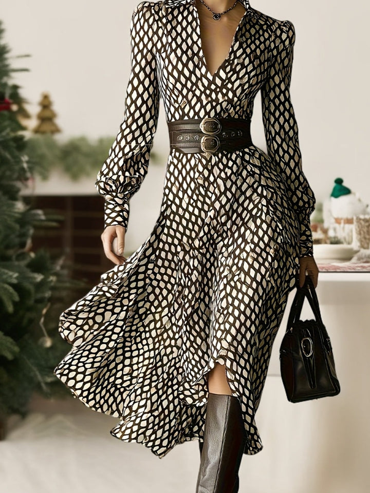 Zara lizzy | Vintage Rhombus Print Dress