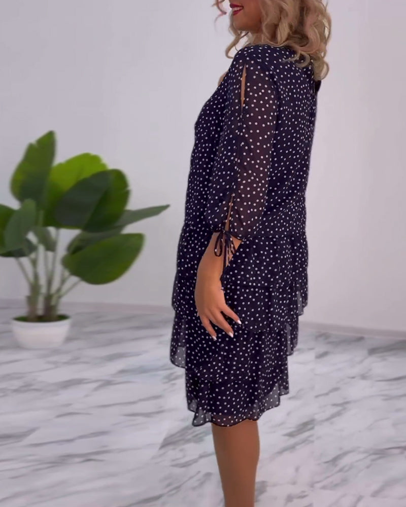 LUNESSA POLKA TIERED DRESS