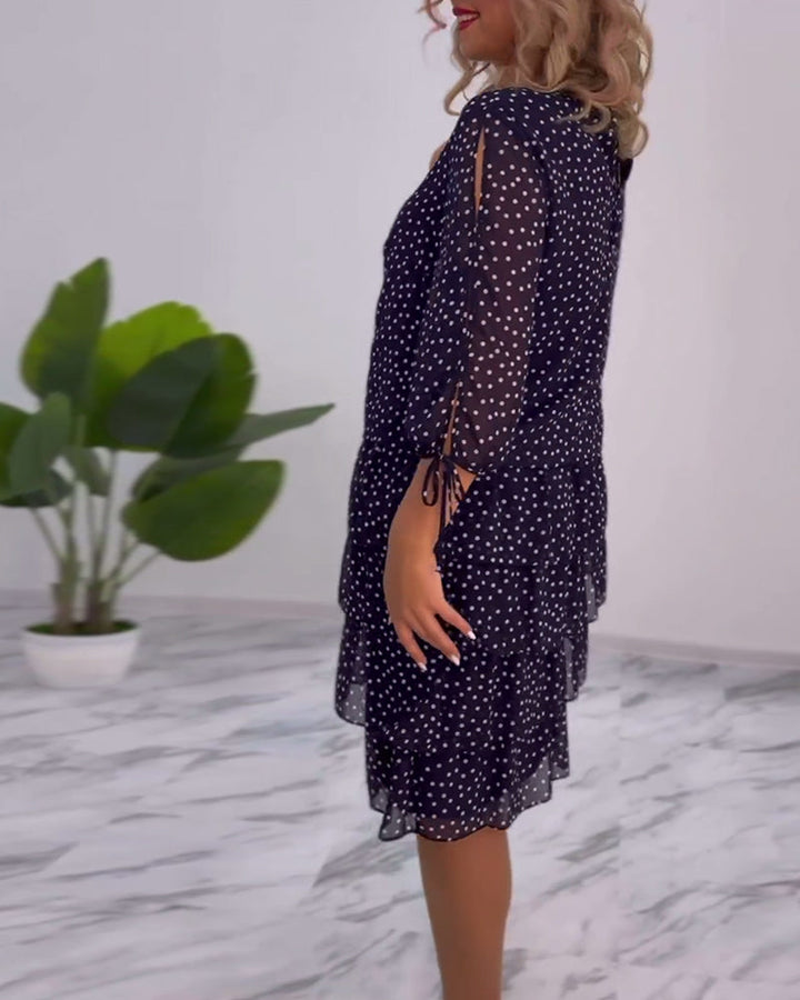 LUNESSA POLKA TIERED DRESS