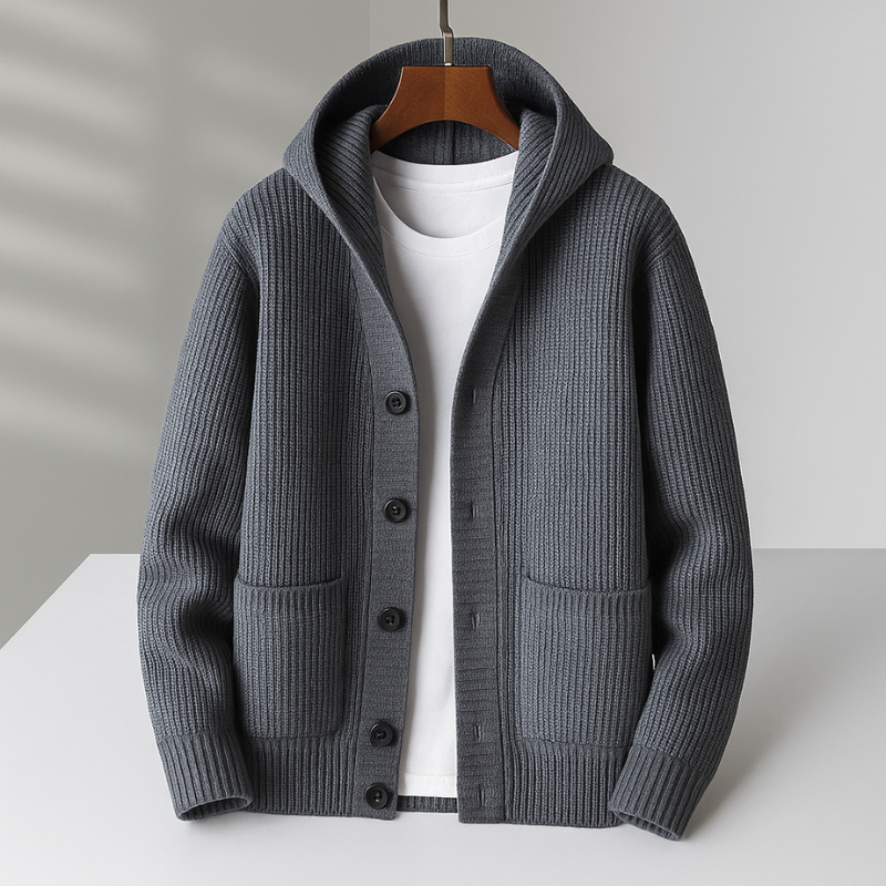 Liam Mandarin Collar Cardigan