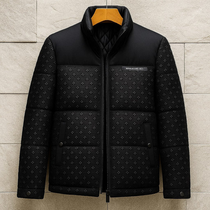 Signature-Embossed Puffer Jacket