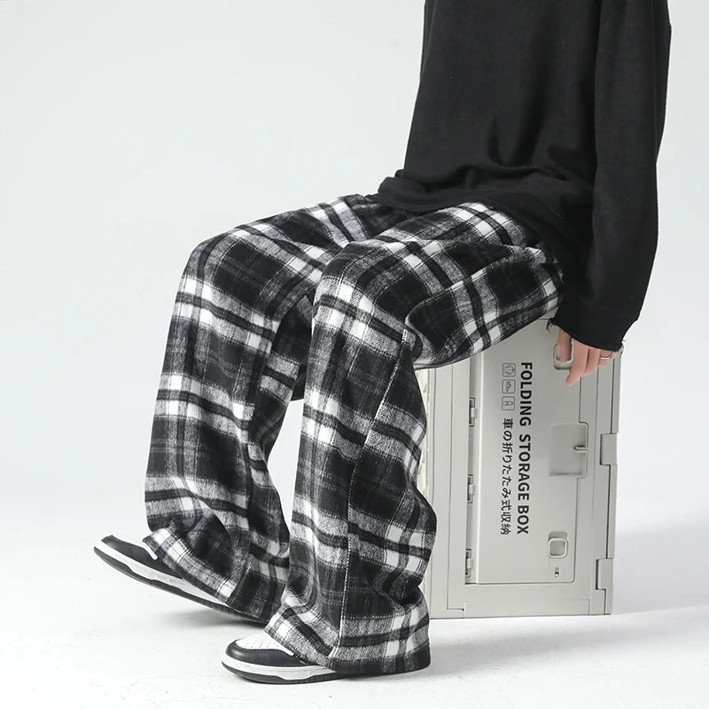 Oversized Check Relaxed Pants