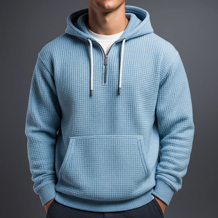 Brighton Waffle Weave Quarter-Zip Hoodie