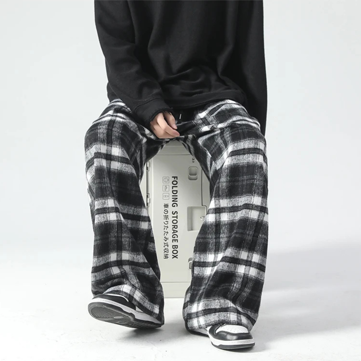 Oversized Check Relaxed Pants