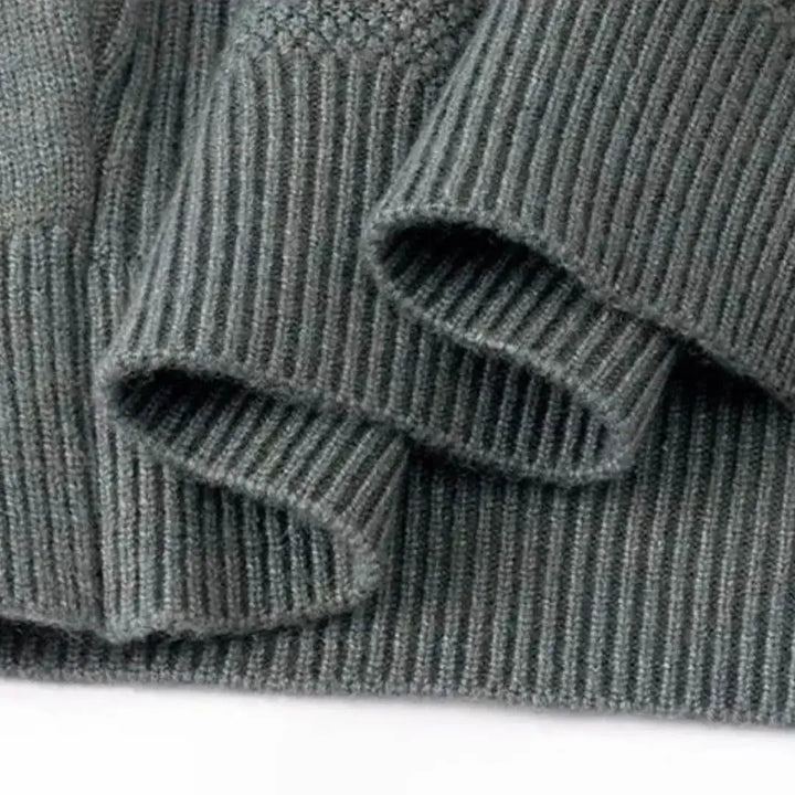 Geometric Rib Crewneck Sweater