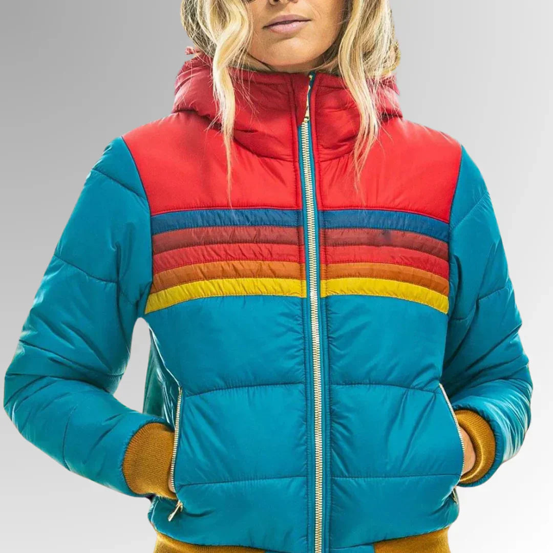 Sierra - Women’s Retro Striped Puffer Jacket
