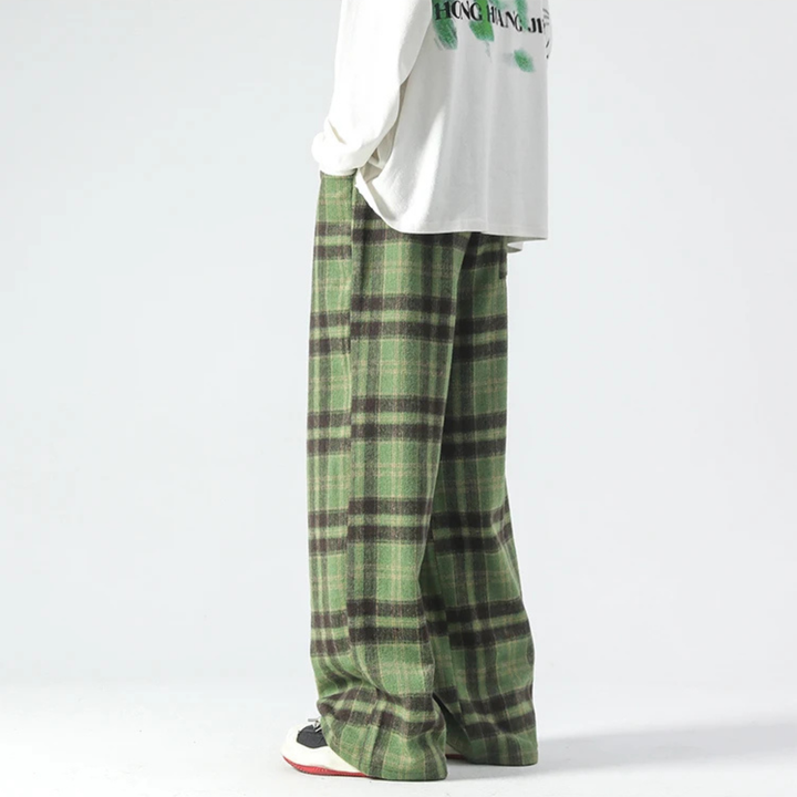 Oversized Check Relaxed Pants