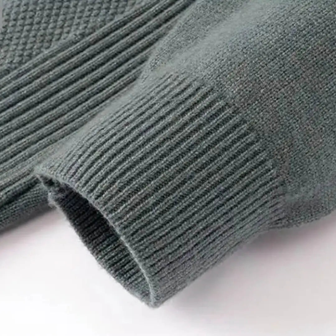 Geometric Rib Crewneck Sweater