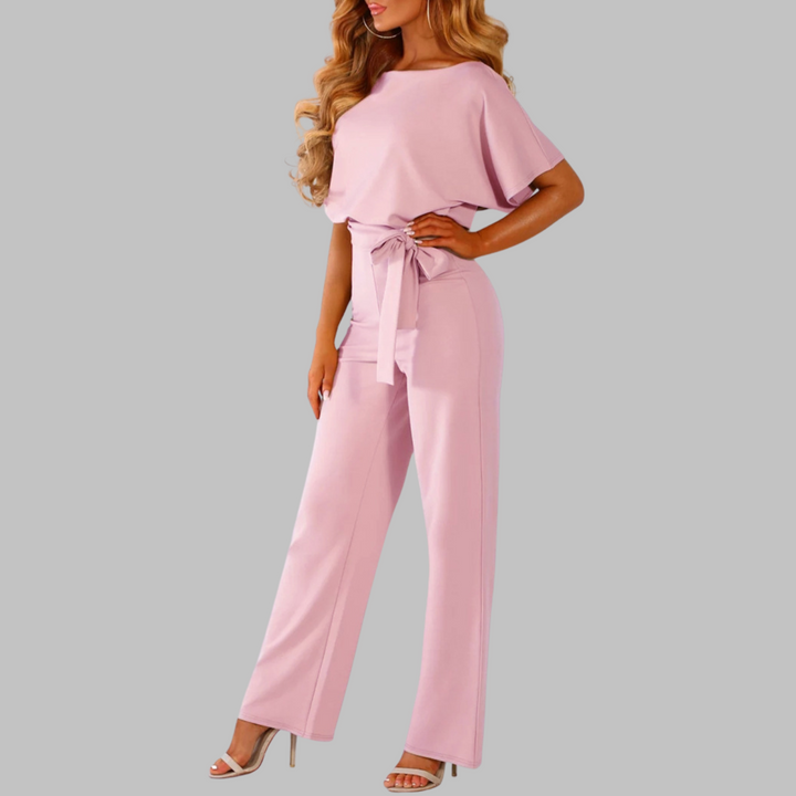 WANNON™ - Casual Tie Front Batwing Sleeve Jumpsuit