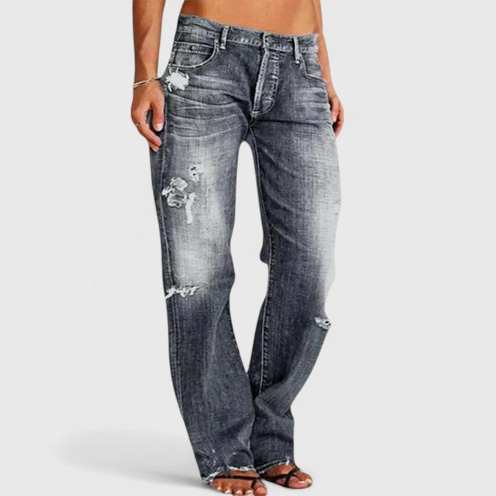 Olivia - Elegant Distressed Jeans