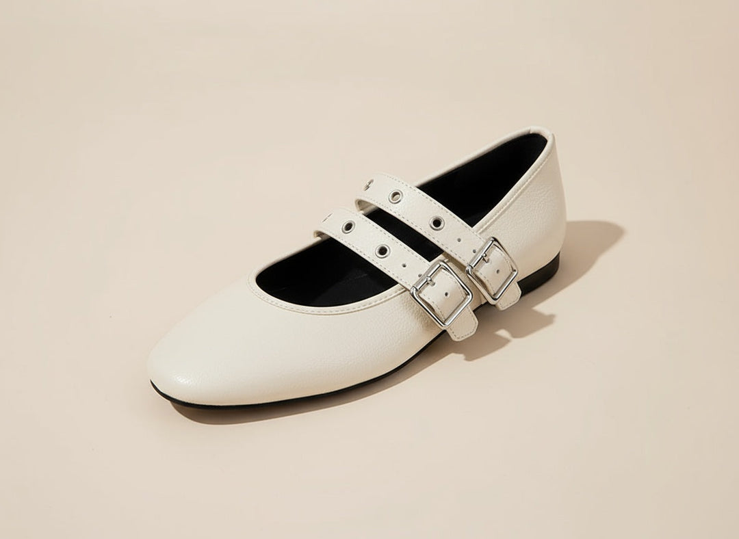 Ivy | Double Buckle Flats