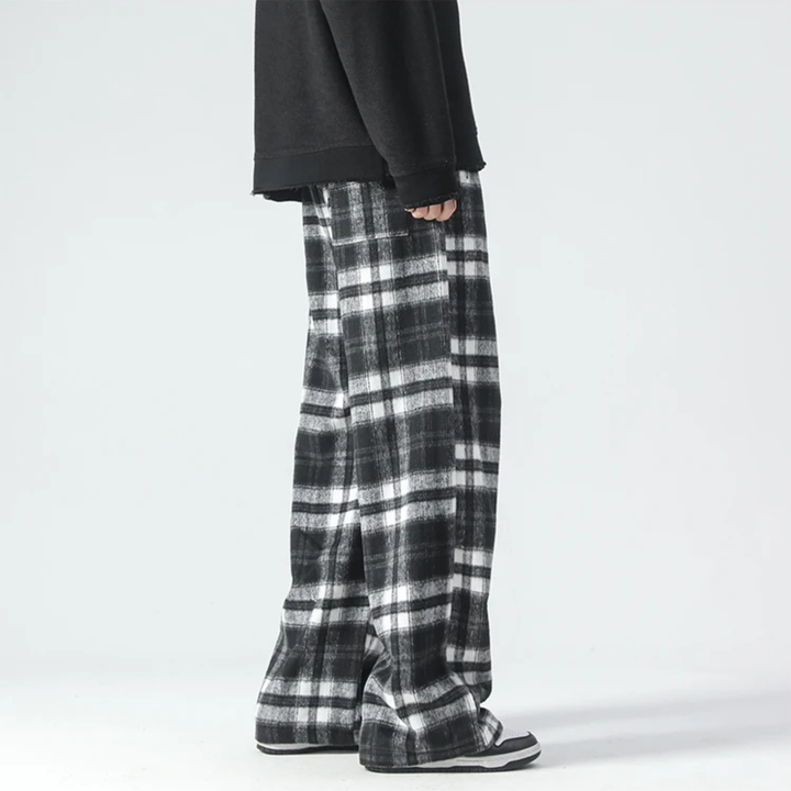 Oversized Check Relaxed Pants