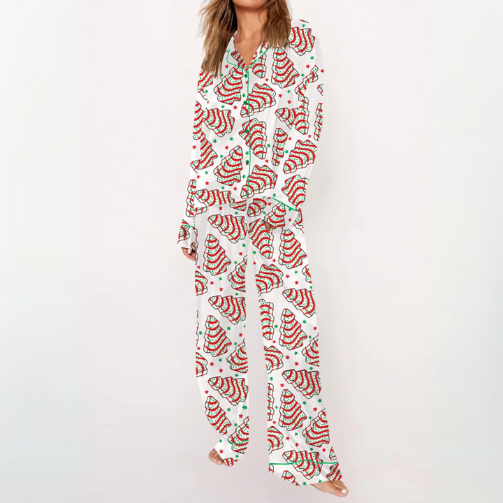 SYLIA™ - Casual Printed Button Down Top and Comfy Pajama