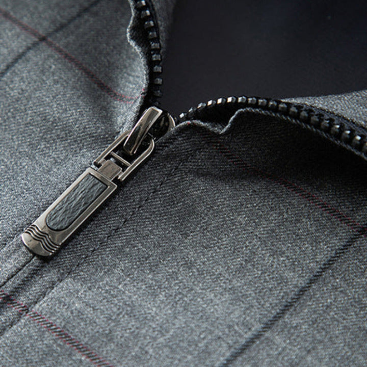 Architectural Check Collar Jacket