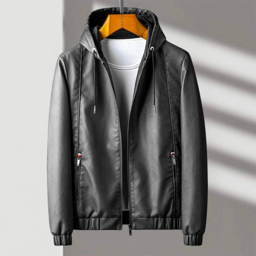 Kensley Hooded Leather Jacket