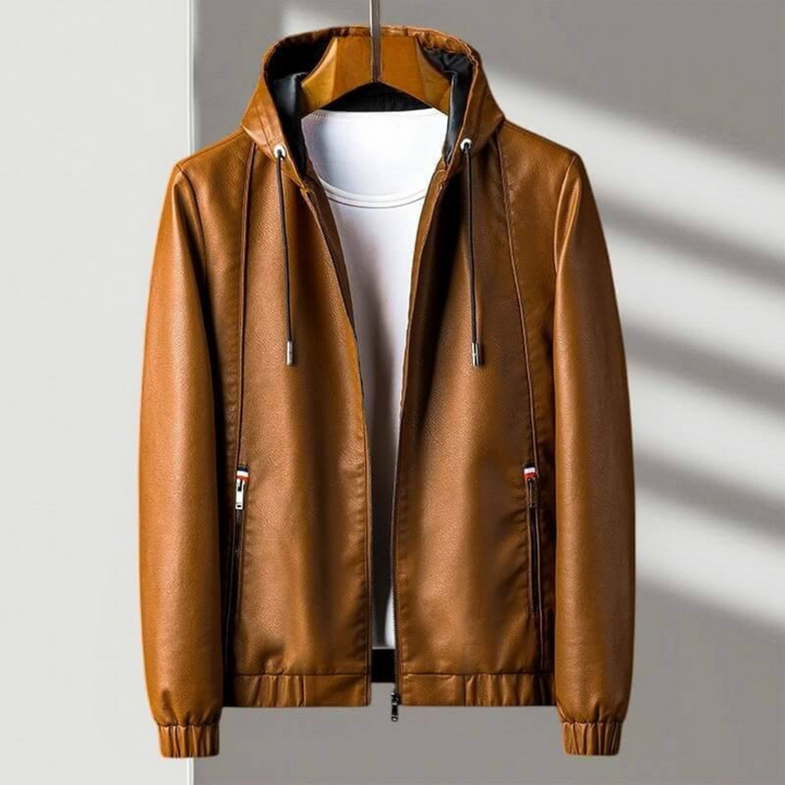 Kensley Hooded Leather Jacket