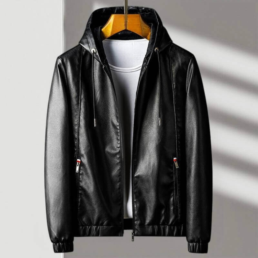 Kensley Hooded Leather Jacket