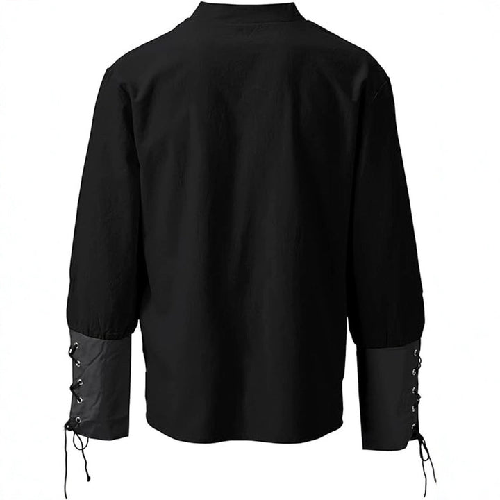 Renaissance-Inspired Laced Neckline Shirt