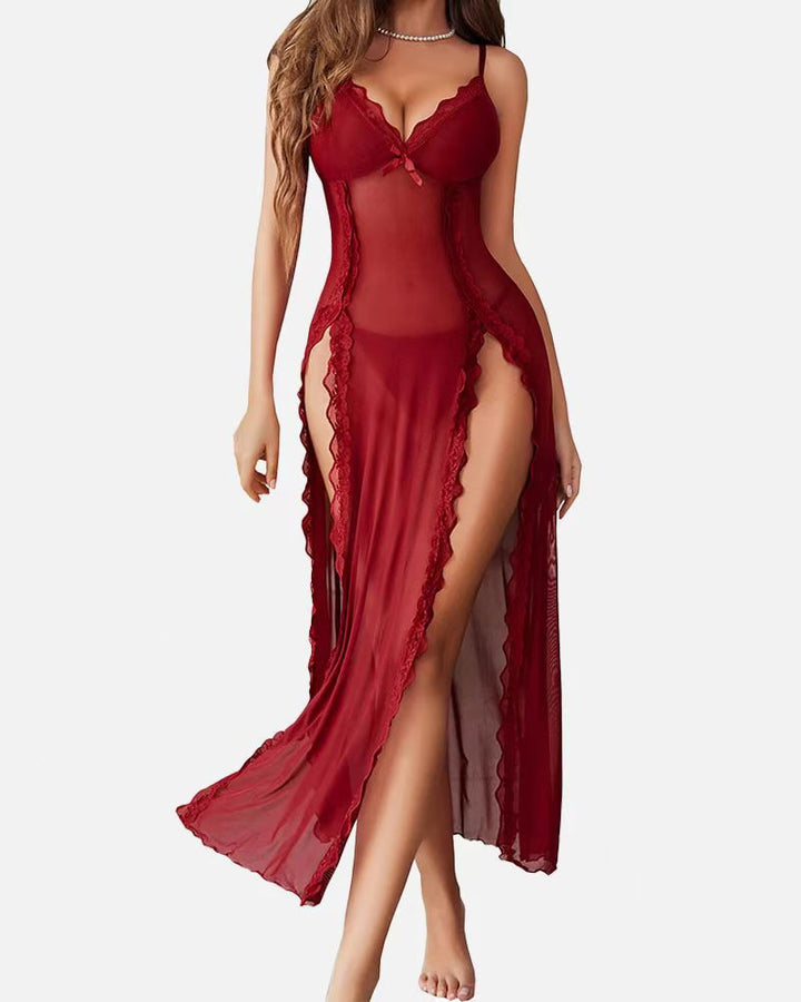 LUZY™ - Casual V-Neck Lingerie Maxi Nightdress