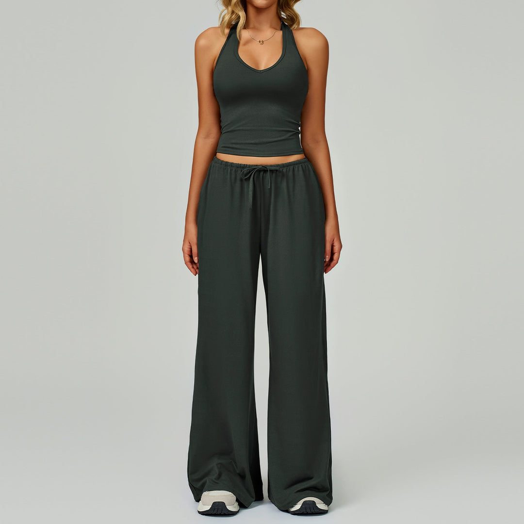 DINGDING™ - Casual Crop Tank Top and Wide Leg Pants Set