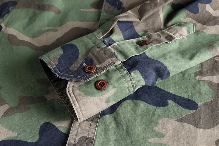 Woodland Camouflage Button-Front Jacket