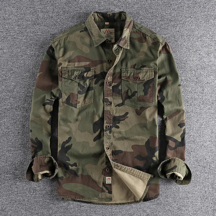Woodland Camouflage Button-Front Jacket
