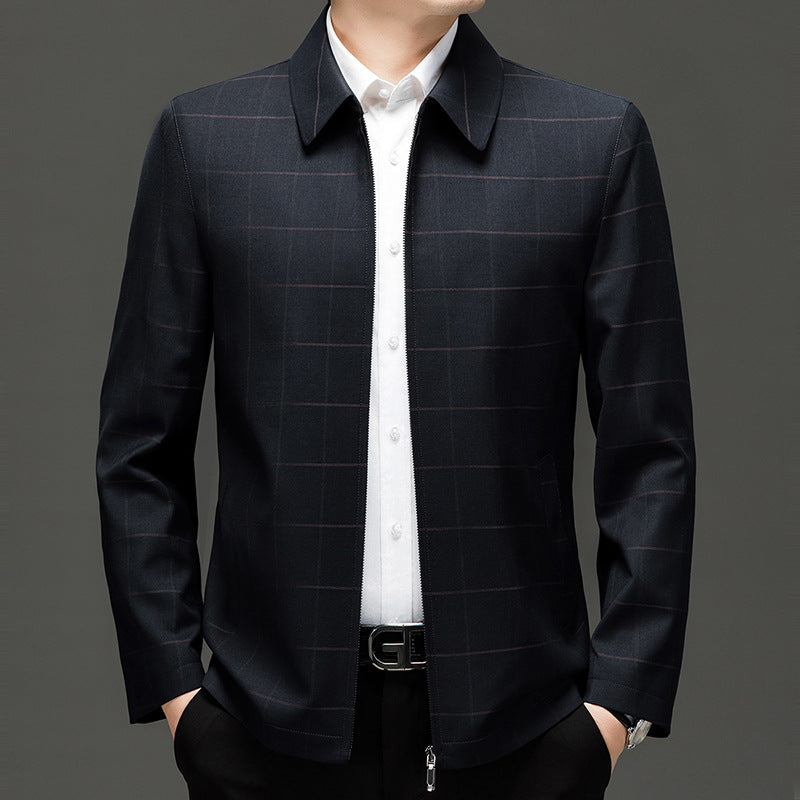 Architectural Check Collar Jacket