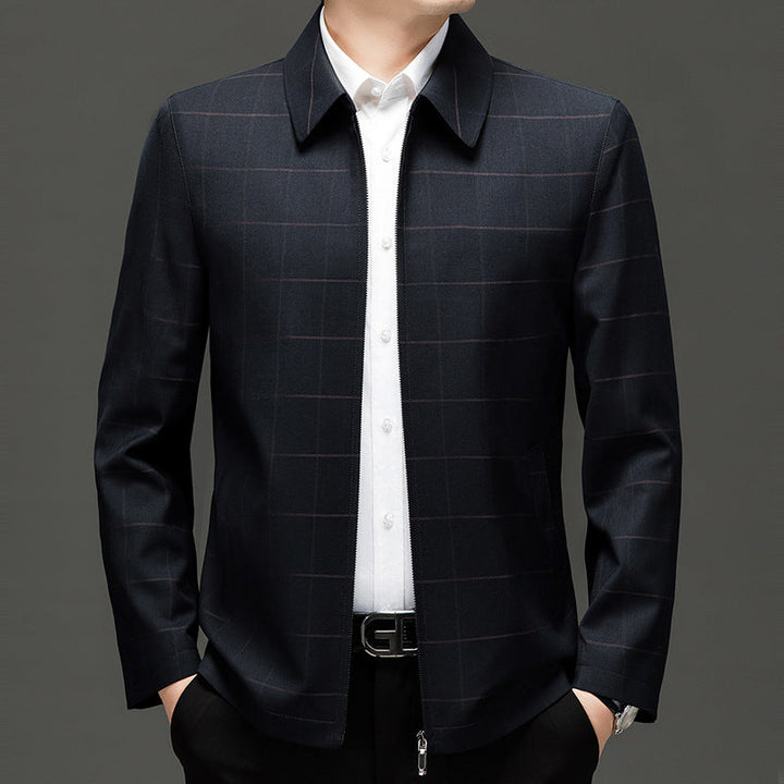 Architectural Check Collar Jacket