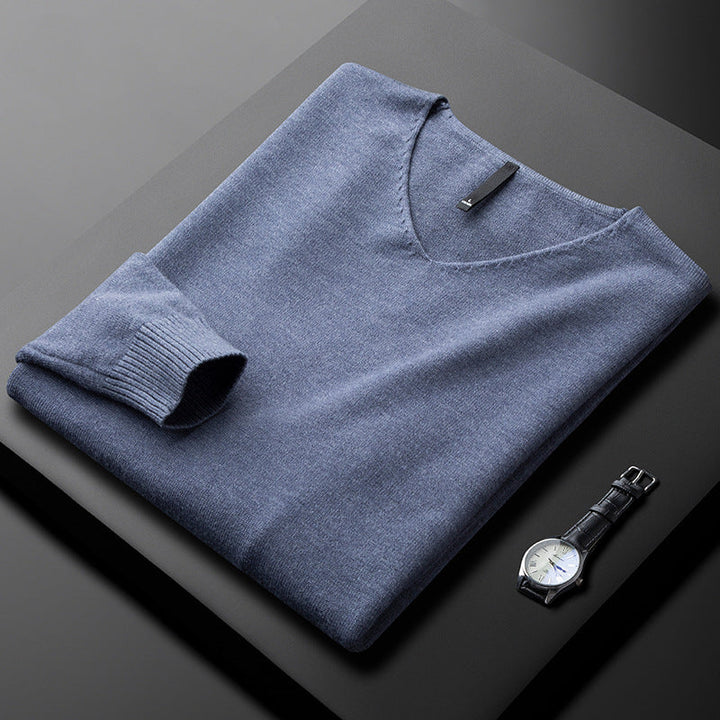 Knit V-Neck in Italian Cashmere Blend