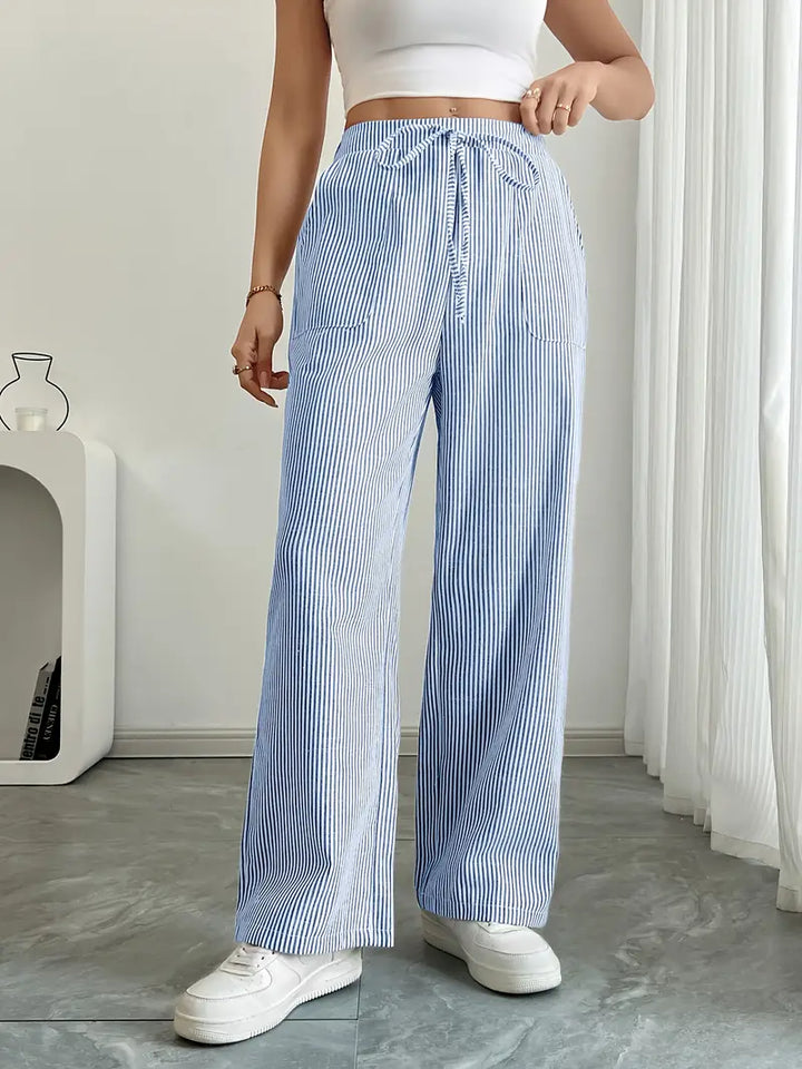 Alina™ | Elegant Striped Trousers with Pockets