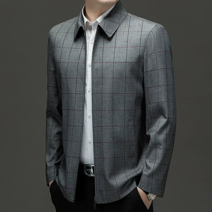 Architectural Check Collar Jacket