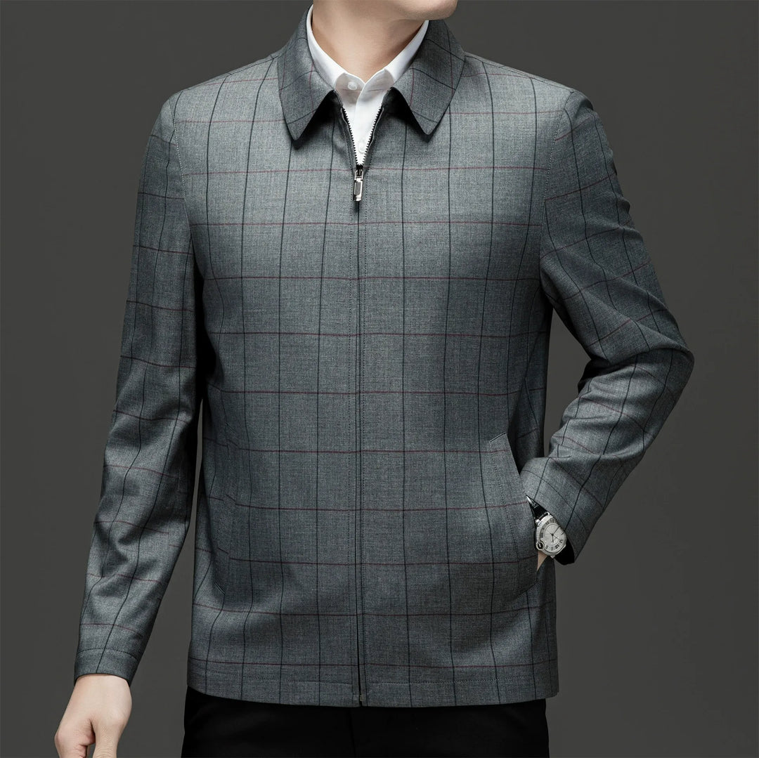 Architectural Check Collar Jacket