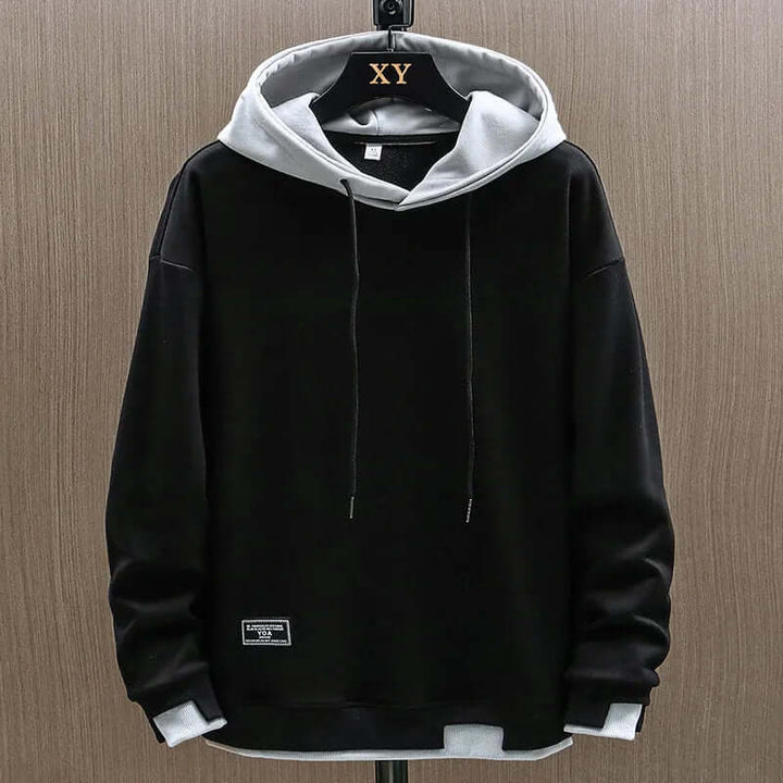 Contrast-Lined Pullover Hoodie