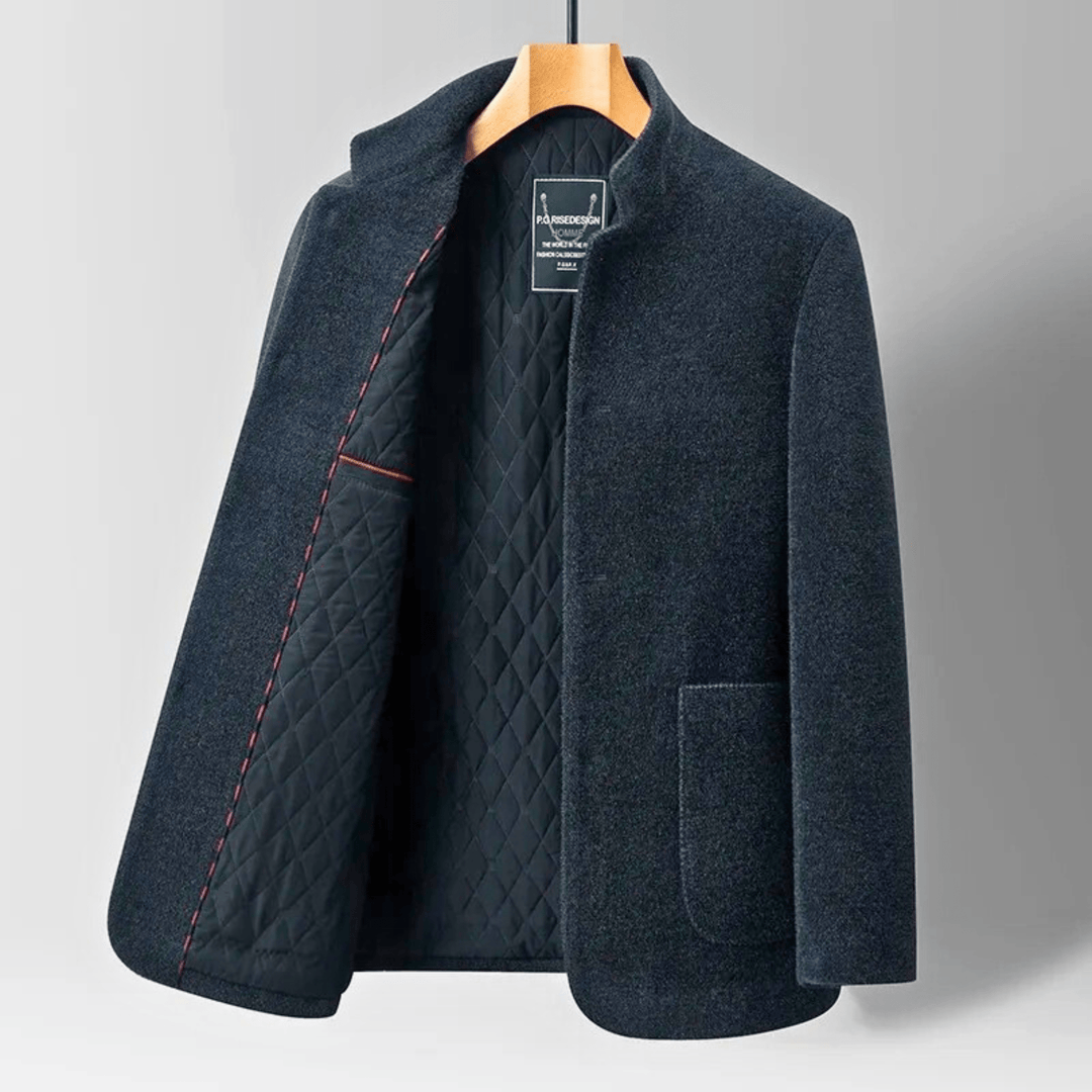Diamond-Quilted Wool Topcoat