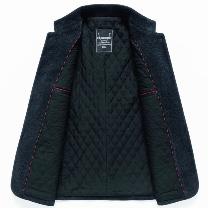 Diamond-Quilted Wool Topcoat